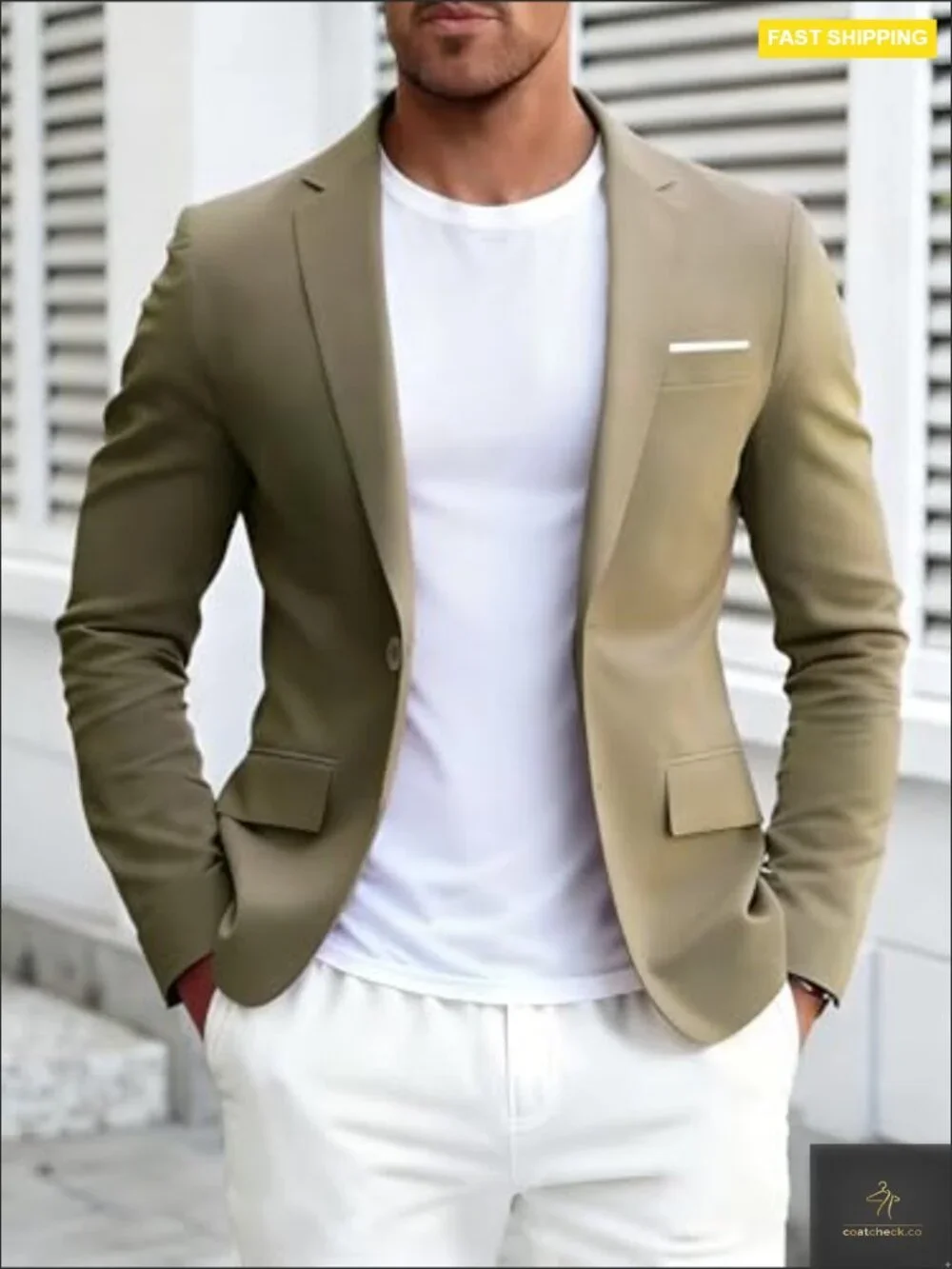 Slim Fit Lightweight Blazer Sport Coat Business Casual Modern Classic